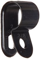 Standard Duty Nylon Cable Clamp, 0.375" Diameter, 0.375" Width, Black