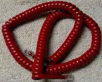 Red Medium (12' Ft) Generic Handset Cord for AT-T Phone Trimline 210 220 230 Princess 500 554 2500 2554 Cortelco 250047 255447 2500NDL 2554NDL GE5303 Landline Curly Coil by DIY-BizPhones