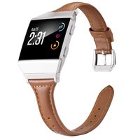 Wearlizer Brown Leather Band Compatible for Fitbit Ionic Bands Women Men, Genuine Leather Replacement Band Compatible with Fitbit Ionic Small Large Brown