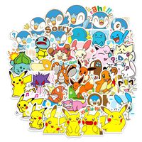 Ratgoo 80 Pcs Cute Graffiti Stickers for Pokemon to Girls Boys Teens Kids Toddler Baby Gift for Desk Computer MacBook Laptop Case Water Bottle Hydro Flask Car Bicycle Motorcycle Helmet Luggage Case