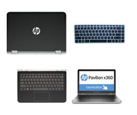 Black Carbon Fiber skin decal wrap skin Case + Semi Black Keyboard Cover for HP Pavilion x360 13 13-s020nr 13-s067nr 13-s099nr 13-s120nr 13-s199nr 13.3" Touch Laptop