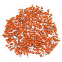 uxcell 300pcs Orange Copper AWG 22 Wire Crimp Insulated Cord Pin End Ferrules Terminal