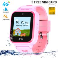 UOTO 4G Kids Smartwatch Phone with Sim Card, WiFi LBS GPS Tracker Watch Waterproof for Children with Pedometer/Remote monitoring/Game/FaceTalk/2-way Call/SOS, Kids Girls Toys Age 4-14 (Pink)
