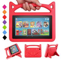 Tablet 7 Kids Case,Tablet 7 2019 Case- SHREBORN Kids Shock Proof Protective Cover Case with Handle Stand for 7 Inch Display Tablet(Compatible with 9th/7th/5th Generation, 2019/2017/2015 Release)-Red