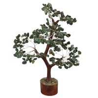 Crocon Green Aventurine Gemstone Money Tree Feng Shui Bonsai for Reiki Healing Chakra Stone Balancing Energy Generator Spiritual Meditation Home Interior Office Decor Size 10-12 Inch