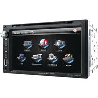 Power Acoustik PD 651B 6.5" Double-DIN in-Dash LCD Touchscreen DVD Receiver with Bluetooth