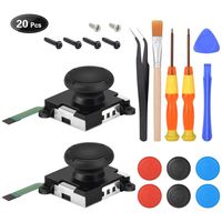 2 Pack 3D Joystick Replacement for Nintendo Switch joycon,Analog Thumb Stick Joy Con Controller Repair Kit, Thumb Joystick Left and Right with Full Repair Tool Set.