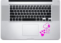 M Pink Snoopy Hearts Wrist Decal for MacBook