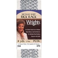 Wrights 117-224-070 Baby Metallic Rick Rack, Silver, 4 yd