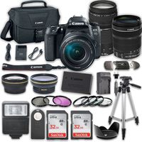 Canon EOS 77D DSLR Camera Bundle Canon EF-S 18-135mm f/3.5-5.6 is USM Lens + Canon EF 75-300mm f/4-5.6 III Lens + Kit