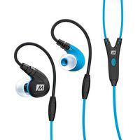 MEE audio M7P Secure-Fit Sports In-Ear Headphones with Mic, Remote, and Universal Volume Control (Blue)