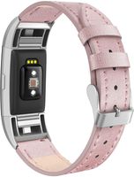 SWEES Bands Compatible for Fitbit Charge 2 Leather Small (5.6" - 7.5"), Genuine Leather Replacement Wristband Metal Connectors Women, Black, Beige, Brown, Grey, Rose Gold, Blue