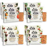 Big Spoon Roasters Nut Butter Bars Variety Pack - Cherry Pecan, Apricot Pepita, Cranberry Cashew & Figgy Chai - High Protein Bars Variety Pack with Non-GMO Pea Protein - 12-Count (3 of Each Flavor)