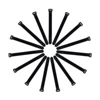Patu Double Sided Hook with Writable Labels Cinch Straps - 20 Pcs 8 x 3/4 Inch Multi-Purpose Reusable Cord Management Wire Organizer Fastening Cable Ties, Black