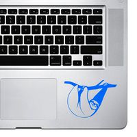 StickAny Palm Series Sloth Hanging Sticker for MacBook Pro, Chromebook, and Laptops (Blue)