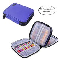 Damero Crochet Hook Case, Organizer Zipper Bag with Web Pockets for Various Crochet Needles and Knitting Accessories, Well Made and Easy to Carry, Medium, Blue Violet (No Accessories Included)
