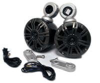 Kicker Black Mini Wake Tower Marine Enclosures loaded with Kicker 4" KM speakers. (2 ohm)