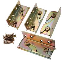 SUNVORE Bed Rail Brackets - Bed Rail Fittings - Heavy Duty Non-Mortise - Set of 4 (Screws Included)