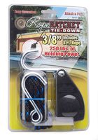 Rope Ratchet 10020 3/8" Rachet Straps Rachet Tie Down, with 8' Solid Braided Polypropylene Rope, 250 lbs Weight Capacity
