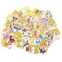 Bowinr Sailor Moon Car Stickers, Japanese Anime No-Duplicate Bumper Sticker for Phone, MacBook, Laptop, Car, Lugguage, Skateboard and More(40pcs)