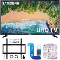 Samsung UN50NU6900 50" NU6900 Smart 4K UHD TV (2018) w/Wall Mount Bundle Includes, Wall Mount Kit for 45-90 inch TVs, Screen Cleaner (Large Bottle) and SurgePro 6-Outlet Surge Adapter w/Night Light