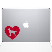 The Decal Guru Heart Labrador Retriever Decal Vinyl Sticker, 13" MacBook Air, Red (1604-MAC-13A-DR)