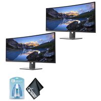 Dell UltraSharp 37.5 Inch 21:9 Curved IPS Computer Monitor: U3818DW Infinity Edge Display Bundle with 2 Screens + Universal Screen Cleaner (Renewed)