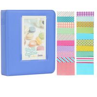 Anter 64 Pockets Instax Mini Photo Album for Fujifilm Instax Mini 8 8+ 9 7s 25 26 50s 70 90 Instant Camera & Name Card with 20 PCS Stickers - Cobalt Blue