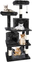 Nova Microdermabrasion 57.1 Inches Multi-Level Cat Tree Tower with Scratching Posts Perch Hammock Pet Furniture Kitten Activity Tower Kitty Play House