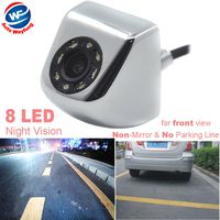 Auto Wayfeng WF 2017 New Classic CCD HD Car Front View for Parking System Camera Wide Angle Waterproof 8 LED Night Vision Parking Reversing Assistance, Chrome Color