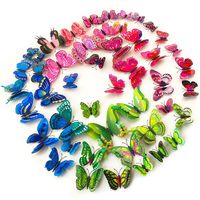 Topixdeals 48pcs 3D Double Wings Butterfly Stickers Making Stickers Wall Stickers Crafts Butterflies with Sponge Gum and Pins