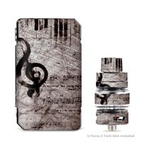 IT'S A SKIN Decal Vinyl Wrap for VooPoo Drag 2 V2 & UForce T2 Tank Vape Sticker Sleeve Cover/Vintage Piano Key Music Notes Book Page