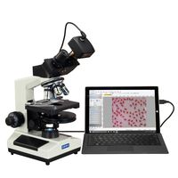 OMAX 40X-2000X Binocular Compound LED Microscope with Phase Contrast Kit w 14MP USB Camera