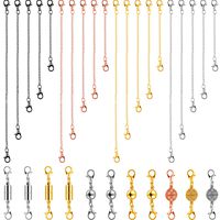 31 Pieces Necklaces Bracelets Extender Set Includes 20 Pieces 2" 3" 4" 5" 6" Necklaces Bracelets Chain Extender, 11 Pieces Magnetic Clasps