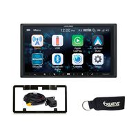 Alpine iLX-W650 Compatible with CarPlay & Android Auto - Includes Back up Camera and License Plate Frame