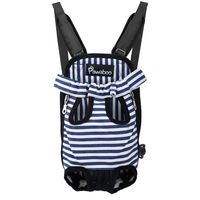 Pawaboo Pet Carrier Backpack, Adjustable Pet Front Cat Dog Carrier Backpack Travel Bag, Legs Out, Easy-Fit for Traveling Hiking Camping for Small Medium Dogs Cats Puppies, Small, Blue & White Stripes