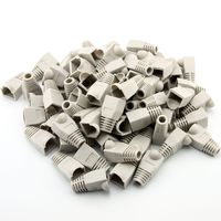 YXQ 100 Pcs Cat5E CAT6 RJ45 Ethernet Network Cable Strain Relief Boots Cable Connector Plug Cover (Light Grey)