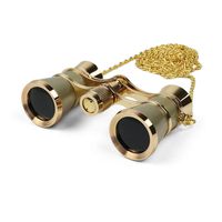 Kingscope 3X25 Vintage Opera Glasses Binoculars for Theater Musical Concert (Golden, with Chain)