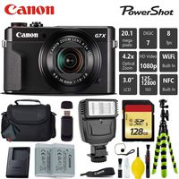 Canon PowerShot G7 X Mark II Point and Shoot Digital Camera + Extra Battery + Digital Flash + Camera Case + 128GB Class 10 Memory Card - International Version