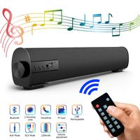 Portable Soundbar for TV/PC, Outdoor/Indoor Wired & Wireless Bluetooth Stereo Speaker with The Newest Remote Control, 2 X 5W Mini Home Theater Sound bar with Built-in Subwoofers for Phones/Tablets...