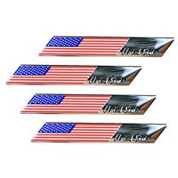 American Flag Series Metal Decals Set, 3D Auto Car Bumper Sticker Pack, Emblem, Badge, Exterior Accessories Decorative Logo, Lightweight Aluminum Alloy ... (F)