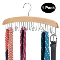 DOIOWN Belt Hangers Ties Hangers Scarfs, Tank top, Camisoles,Bras Organizer Hangers Non Slip Space Saving Closet Organizer Hook Rack (1, Nature)