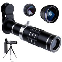 Telephoto Lens for Smartphone - Mobile Camera Kit with 18X Telephoto, Wide Angle and Macro Lenses 3 in 1 - Universal Clip Attachment for iPhone 7 8 Plus & Android Cell Phone (18X)