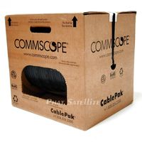 500ft BLACK MADE IN USA COMMSCOPE F677TSVV TRI-SHIELD RG6 COAXIAL 18AWG 75 OHM SOLID CENTER CONDUCTOR FLAME RETARDANT PVC UL ETL CM CATV RATED INDOOR AUDIO/VIDEO TELECOMMUNICATION BULK COAX CABLE