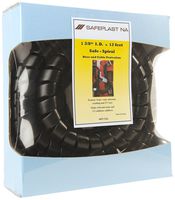 Pre-Cut Spiral Wrap Hose Protector, 1.5" OD, 12' Length, Black