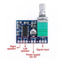 Puuli PAM8403 Ultra Small 5V Mini Power Amplifiers Audio Amplifier Digital Ampli Board Support USB Power 2 Channel Stereo Amp 3W+3W for Portable Speaker Headphones Headset