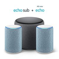 Echo Sub Bundle with 2 Echo (3rd Gen) Devices - Twilight Blue