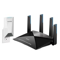 NETGEAR Nighthawk X4S Wall-Plug Tri-Band WiFi Range Extender (EX7500) with NETGEAR Nighthawk X10 - AD7200 802.11ac/ad Quad-Stream MU-MIMO WiFi Router (R9000)