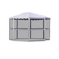 Casita 8-Panel Round Screenhouse 83222, White with Gray Roof