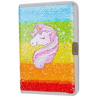 ICOSY Unicorn Sequin Journal Magic Reversible Sequin Notebook Girls Diary Girls Journal Set Mermaid Flip Sequin Notebook Unicorn Journal Gifts for Girls